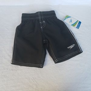 Boys black & white Speedo swim shorts sz 2T